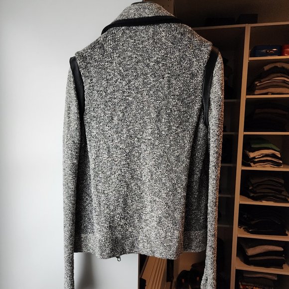 Rag & Bone tweed boucle leather trim moto jacket size M - Picture 9 of 13